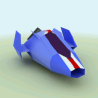3D Blue SpaceShip (lowpoly)