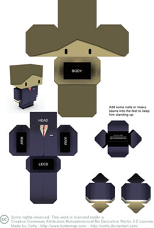 Businessman papercraft scheme